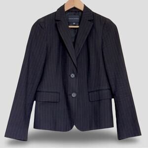 Banana Republic Black Pinstripe Blazer Classic Women’s Workwear Jacket Size 4